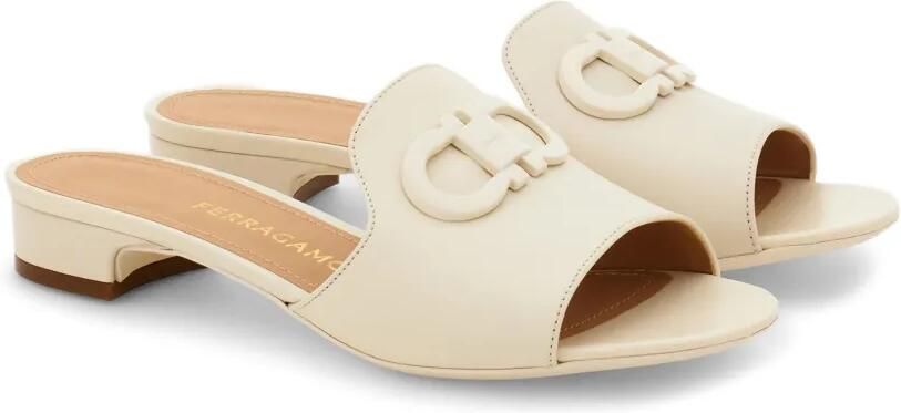 Ferragamo Gancini slippers Wit - Foto 5