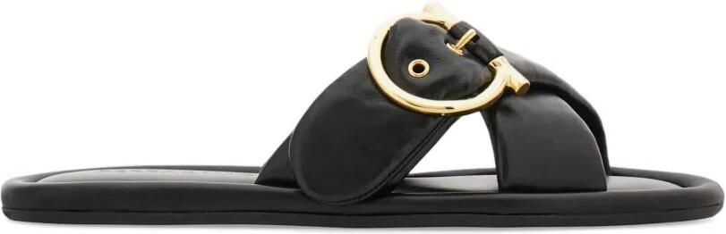 Ferragamo Gancini slippers Zwart