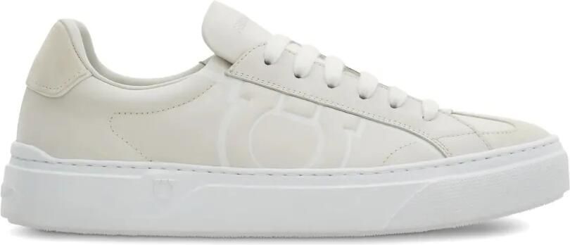 Ferragamo Gancini sneakers met logo Beige