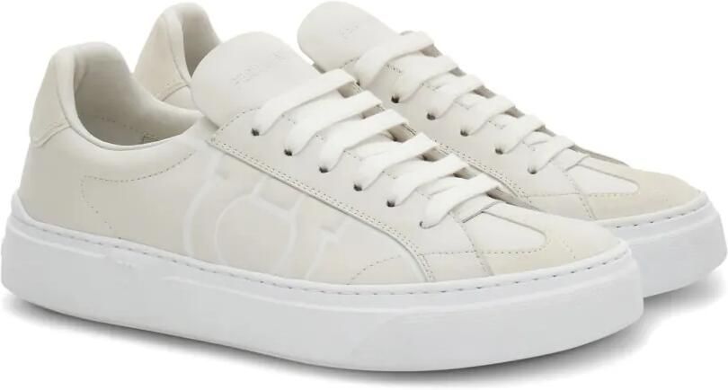 Ferragamo Gancini sneakers met logo Beige - Foto 2