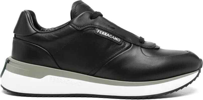 Ferragamo Gancini sneakers met logo-plakkaat Zwart - Foto 3