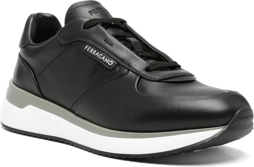 Ferragamo Gancini sneakers met logo-plakkaat Zwart - Foto 2