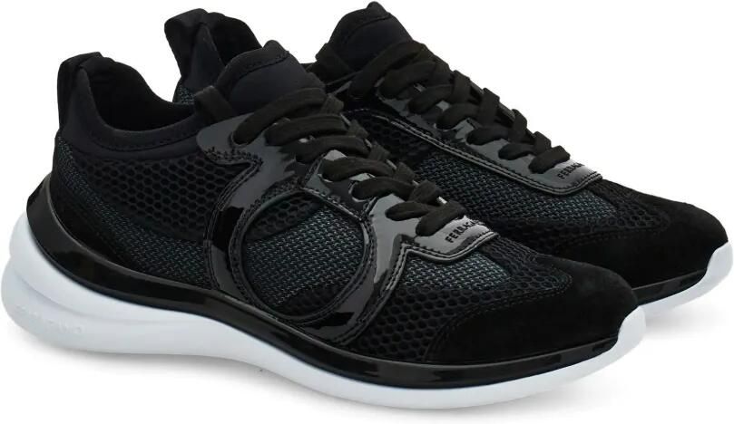Ferragamo Gancini sneakers met mesh detail Zwart - Foto 5