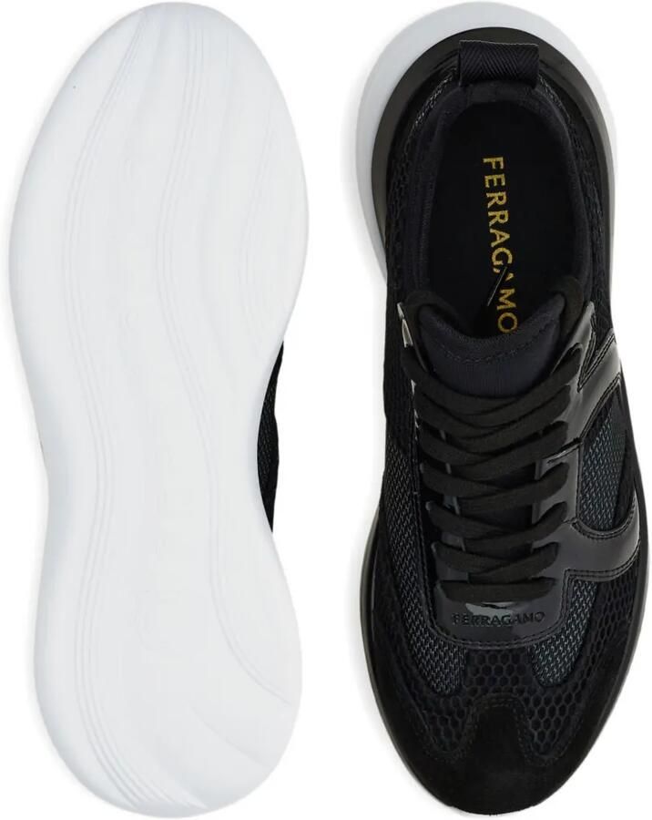 Ferragamo Gancini sneakers met mesh detail Zwart - Foto 2