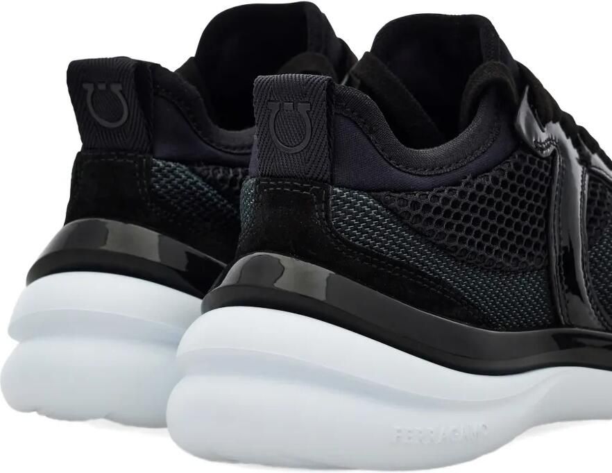 Ferragamo Gancini sneakers met mesh detail Zwart - Foto 4