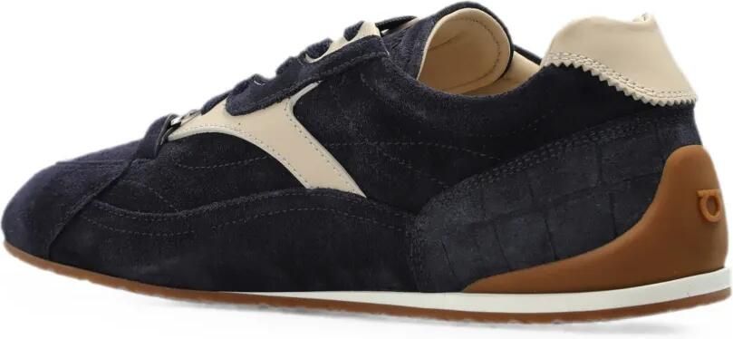 Ferragamo Gancini sneakers met suède vlak Blauw - Foto 4