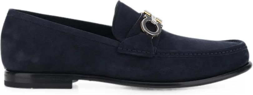 Ferragamo Gancini suède loafers Blauw
