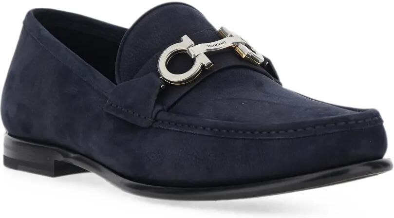Ferragamo Gancini suède loafers Blauw - Foto 2