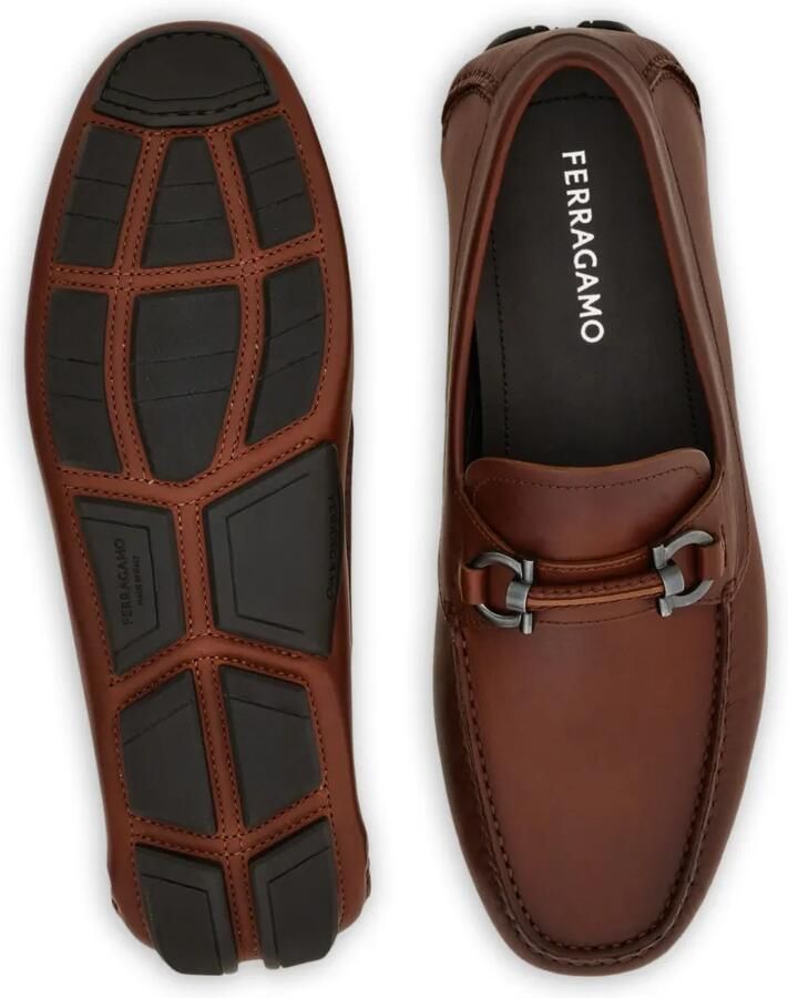 Ferragamo Gancini verfraaide loafers Bruin - Foto 2