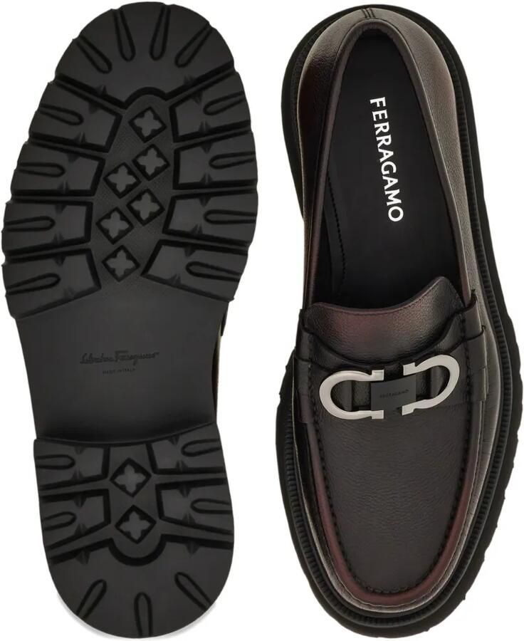 Ferragamo Gancini verfraaide loafers Bruin - Foto 3