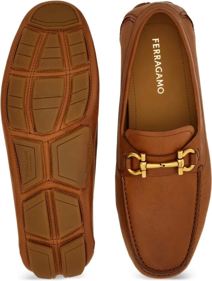 Ferragamo Gancini verfraaide loafers Bruin - Foto 2