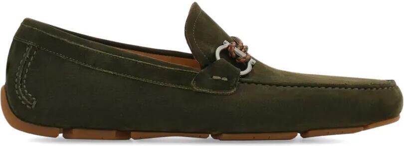 Ferragamo Gancini verfraaide loafers Groen
