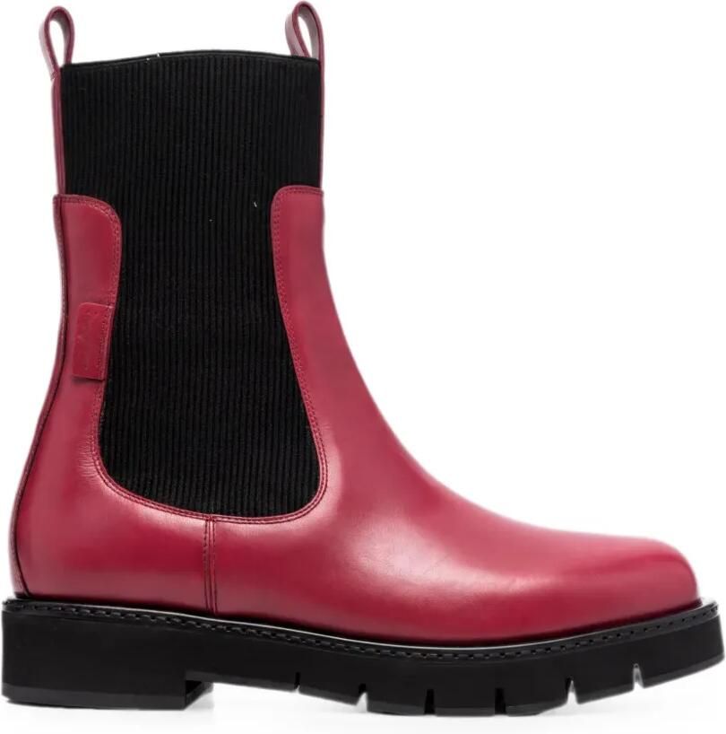 Ferragamo Geribbelde Chelsea laarzen Rood