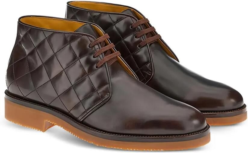 Ferragamo Gewatteerde leren desertboots Bruin