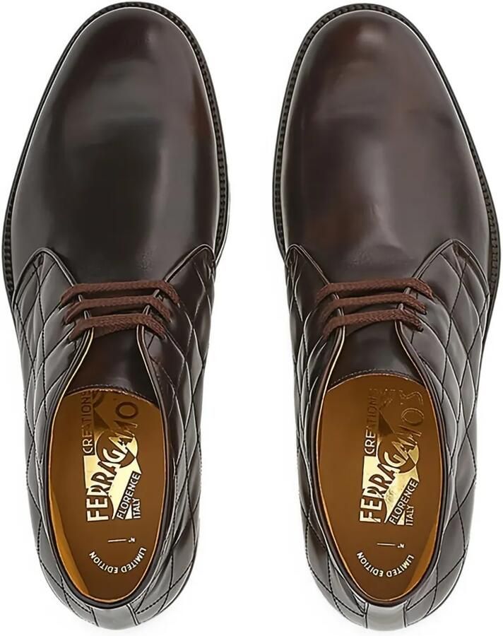 Ferragamo Gewatteerde leren desertboots Bruin - Foto 3