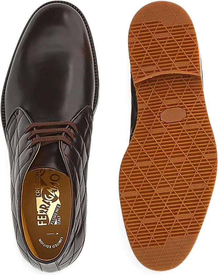 Ferragamo Gewatteerde leren desertboots Bruin - Foto 2