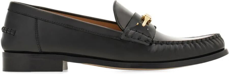 Ferragamo Goudkleurige loafers Zwart