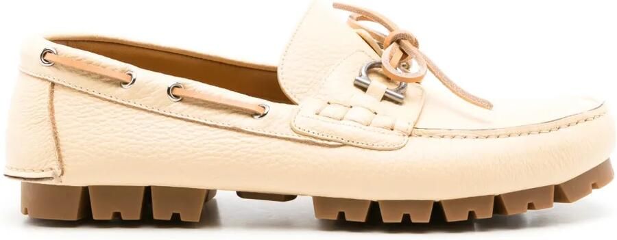 Ferragamo Injected Rock leren loafers Beige