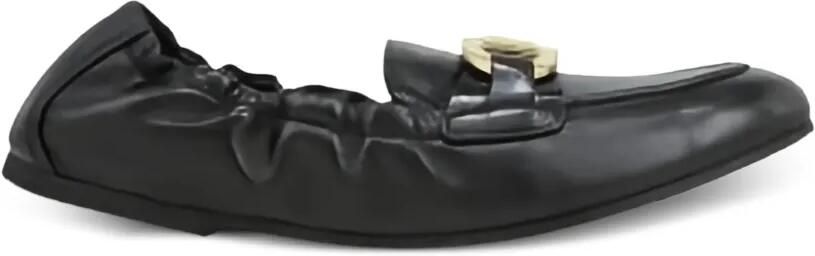 Ferragamo Jodie metallic leren loafers Zwart