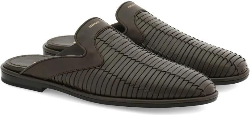 Ferragamo Kalfsleren slippers Bruin