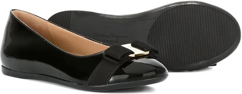 Ferragamo Kids 5 mm ballerina's Zwart