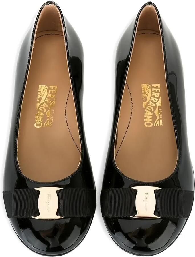 Ferragamo Kids 5 mm ballerina's Zwart - Foto 2