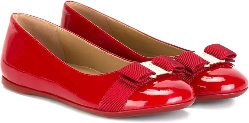 Ferragamo Kids Varina ballerina's Rood