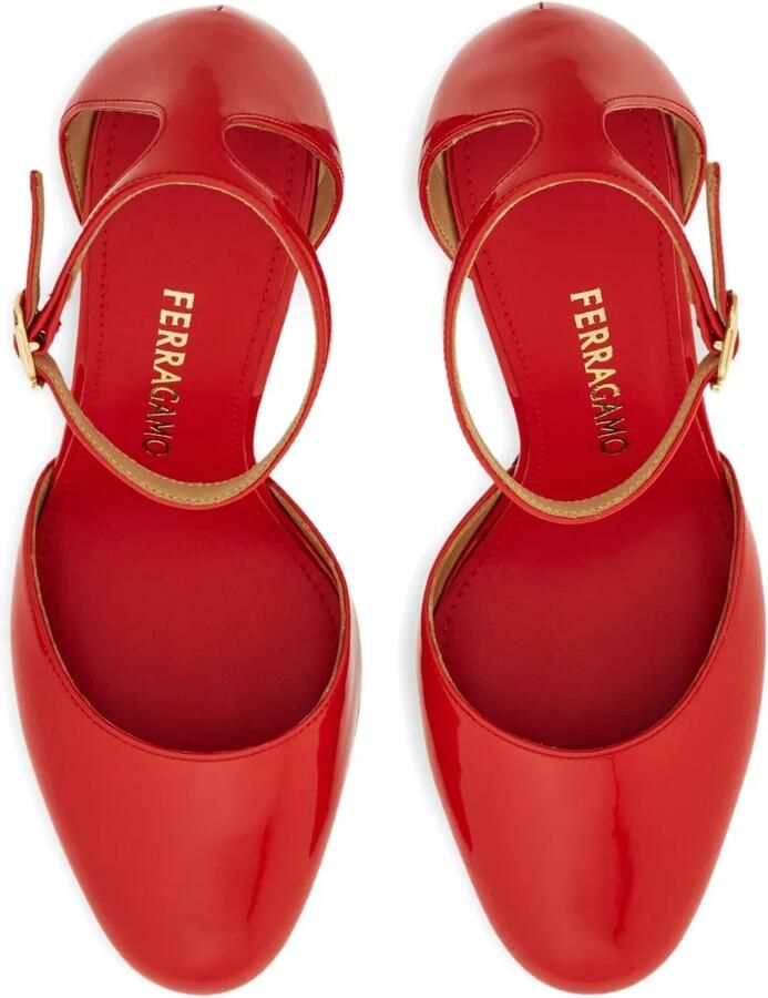 Ferragamo Lakleren pumps Rood - Foto 4
