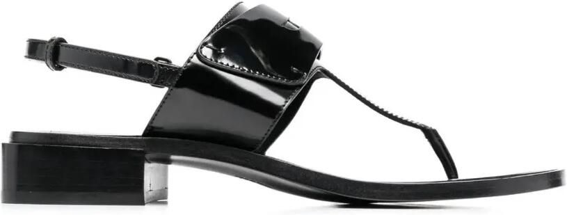 Ferragamo Lakleren sandalen Zwart