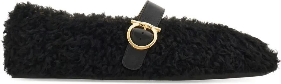 Ferragamo Lammy ballerina's met gesp Zwart