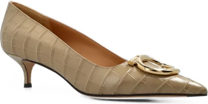 Ferragamo Lara pumps met hak Bruin - Foto 3