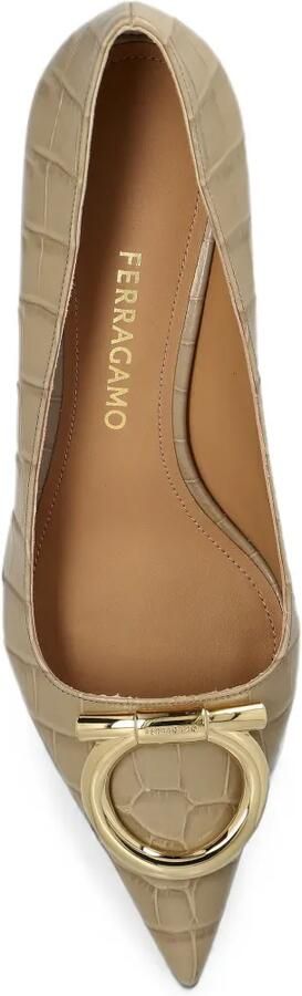 Ferragamo Lara pumps met hak Bruin - Foto 5