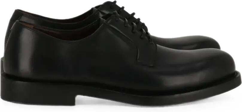 Ferragamo Leren derby schoenen Zwart