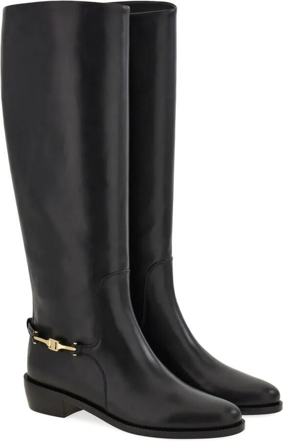 Ferragamo Leren knielaarzen Zwart