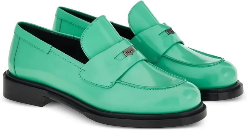 Ferragamo Leren loafers met penny-bandje Groen - Foto 5