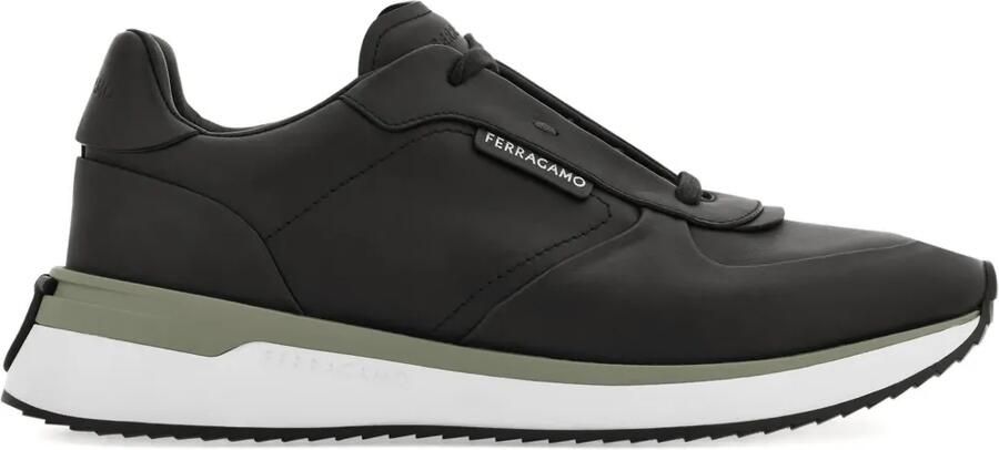 Ferragamo Leren low-top sneakers Zwart