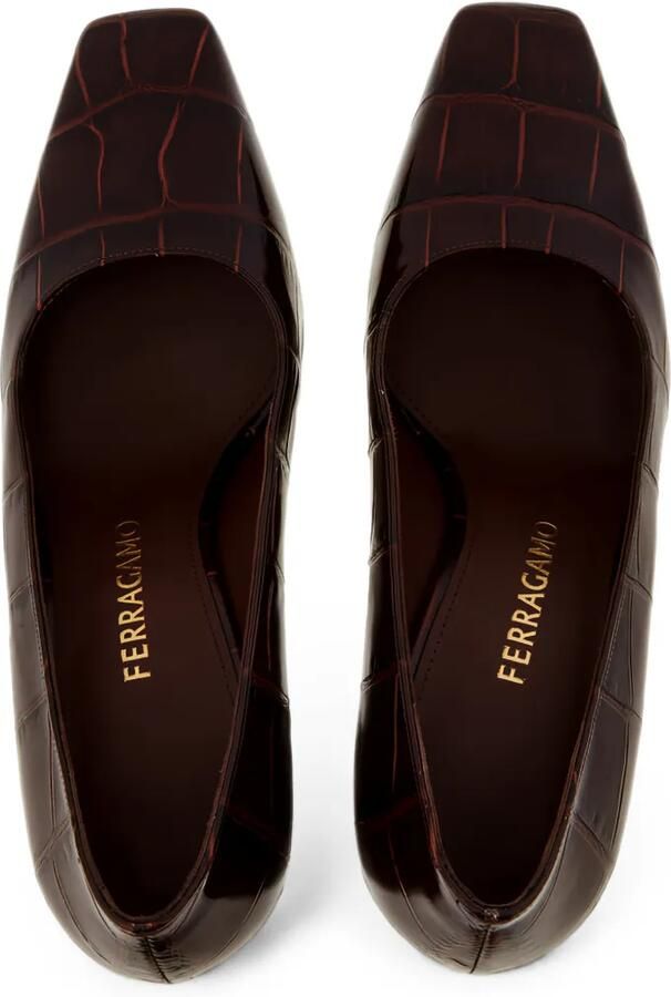 Ferragamo Leren pumps Bruin - Foto 2