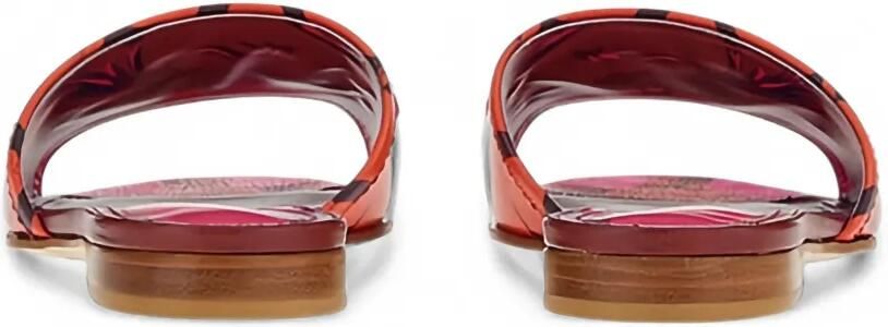 Ferragamo Leren sandalen met Gancini-print Rood - Foto 3