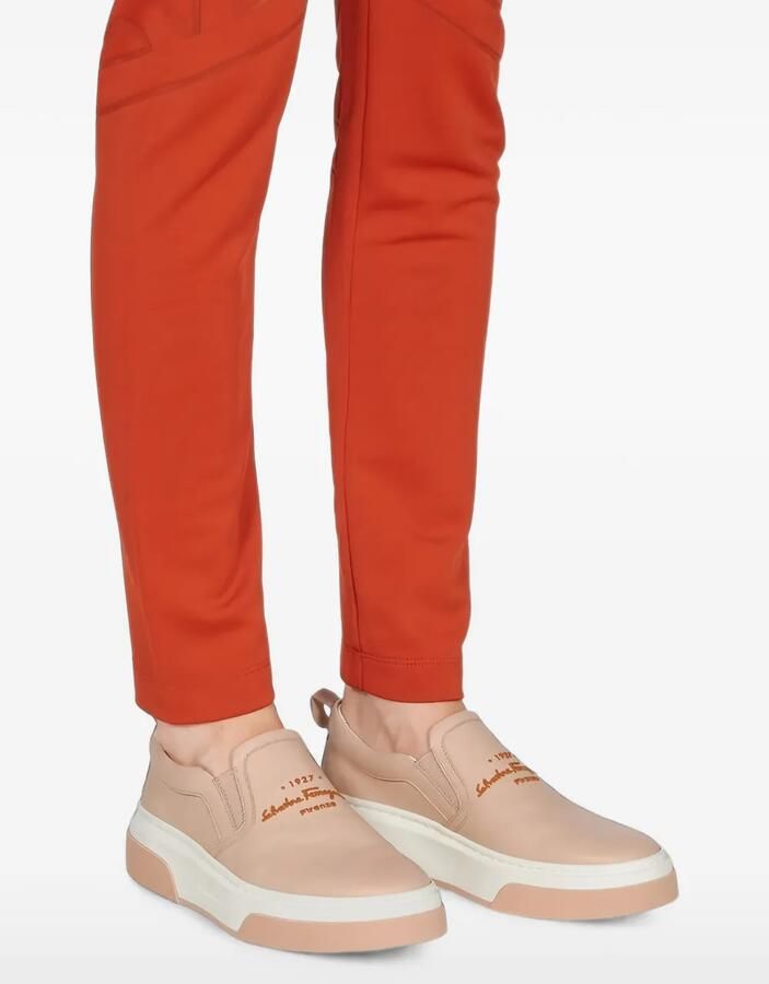 Ferragamo Leren sneakers Beige