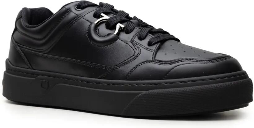 Ferragamo Leren sneakers met Gancini-detail Zwart - Foto 3