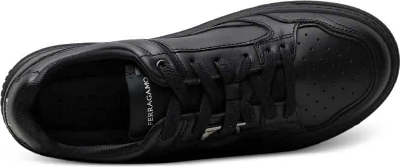 Ferragamo Leren sneakers met Gancini-detail Zwart - Foto 4