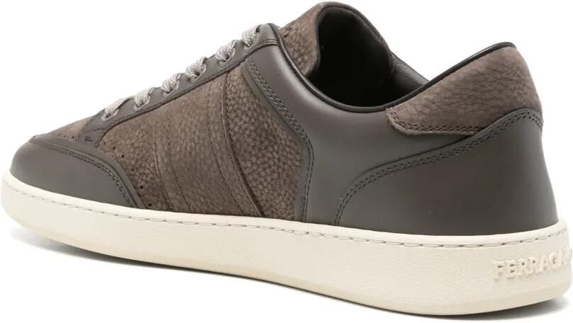Ferragamo Leren sneakers met vlakken Bruin - Foto 2