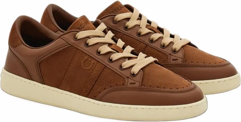 Ferragamo Leren sneakers met vlakken Bruin - Foto 5