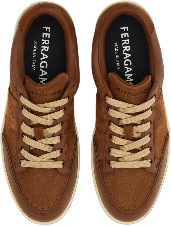 Ferragamo Leren sneakers met vlakken Bruin - Foto 4