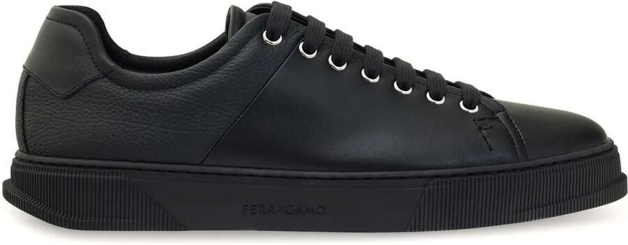 Ferragamo Leren sneakers met vlakken Zwart