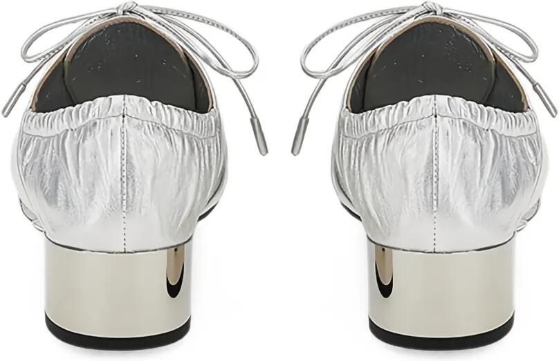 Ferragamo Leren veterschoenen met metallic afwerking Zilver - Foto 4