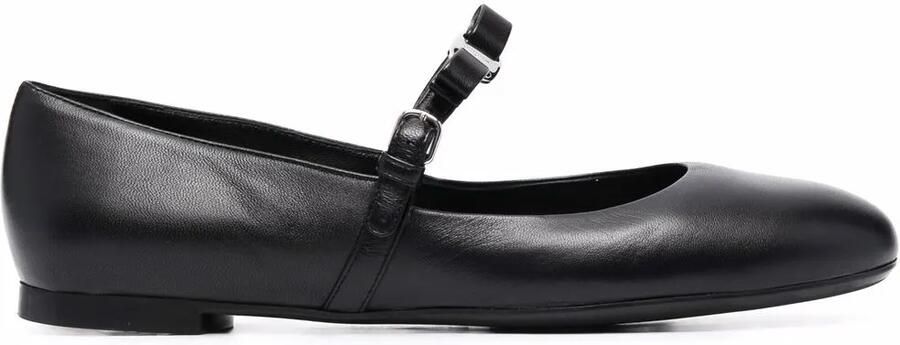 Ferragamo Lizz leren ballerina's Zwart