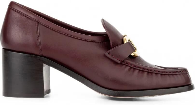 Ferragamo Loafers met blokhak en Gancini-ornament Rood