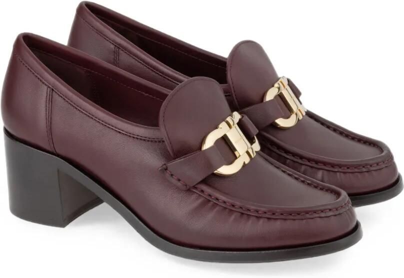 Ferragamo Loafers met blokhak en Gancini-ornament Rood - Foto 4