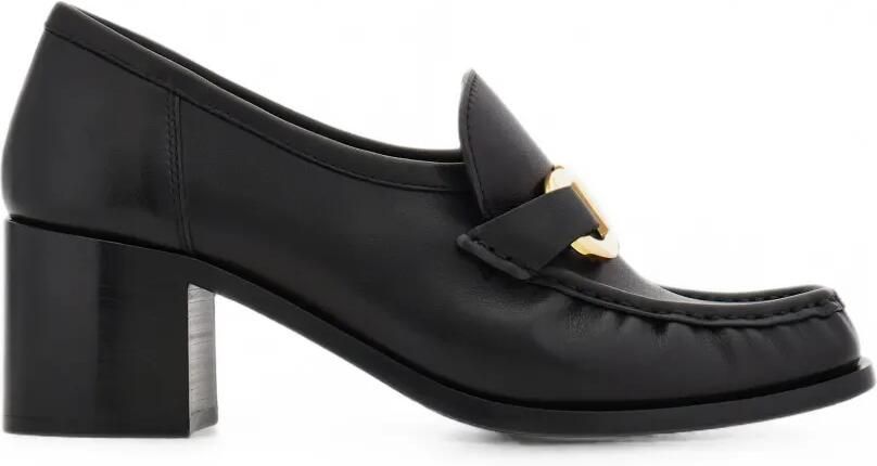 Ferragamo Loafers met blokhak en Gancini-ornament Zwart